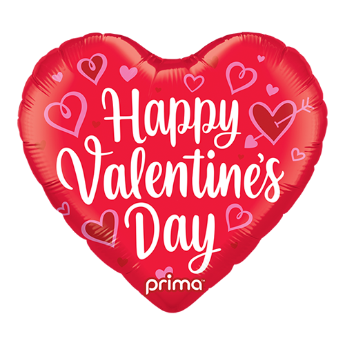 1 Alu 18" coeur Happy valentine's day  - Prima