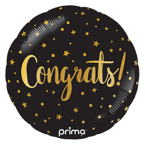 18" Rond Congrats Gold Stars - Prima