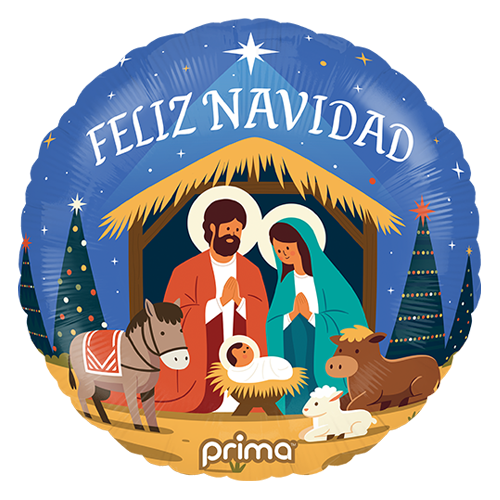 18" Rond Feliz Navidad - Prima