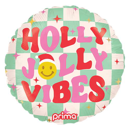 18" Rond Holly Jolly Vibes Checker - Prima