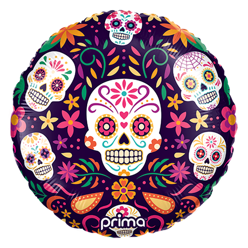 18" Rond Sugar Skulls - Prima