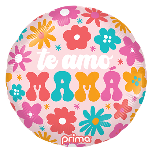 18" Rond Te Amo Mama Retro Flowers - Prima