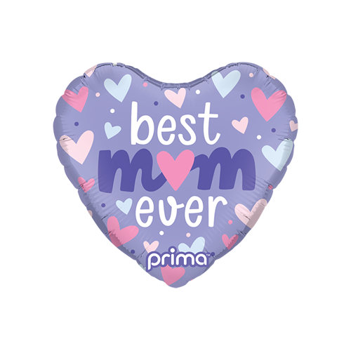 9" Coeur Best Mom Ever Pastel Hearts - Prima