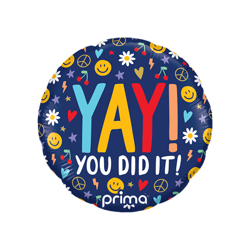 9" Rond Air-Filled Yay You Did It Groovy Icons - Prima