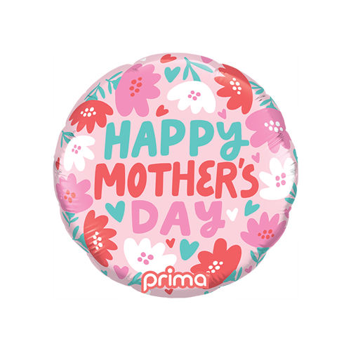 9" Rond Happy Mother's Day Hearts & Daisies - Prima