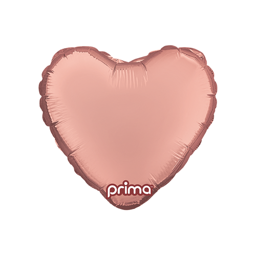 1 Poche De 6 Alu Coeur Rose Gold 9" - Prima