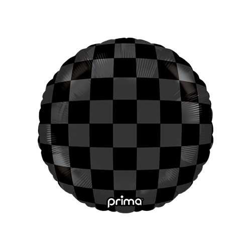 9" Rond Black Shiny & Matte Checker Print - Prima