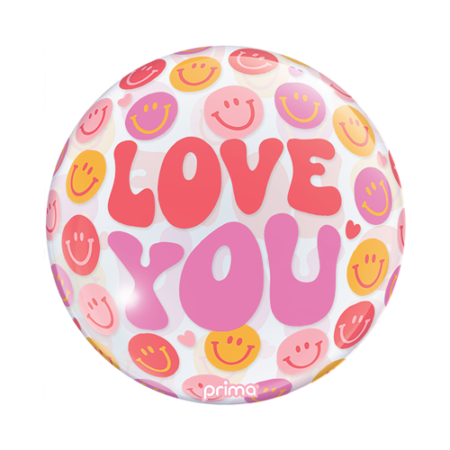 1 Sphère 10" Love you smile faces - Prima