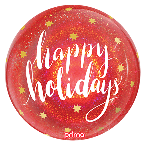 20" Happy Holidays Red Glitter Sphere (FR)