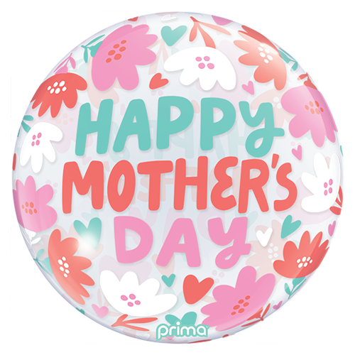 1 Sphère 20" Happy Mother's day heart and daisies - Prima