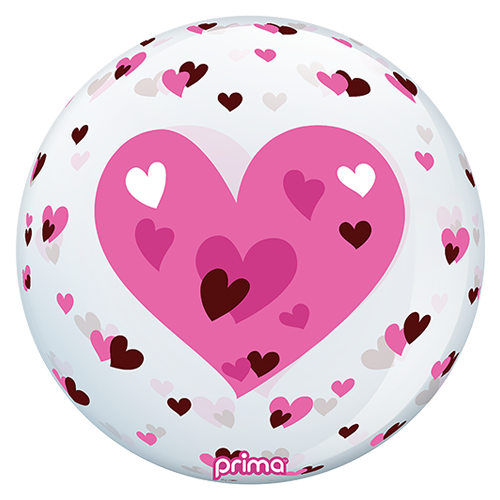 1 Sphère 20" Pink Hearts - Prima