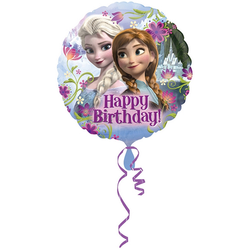 Happy Birthday Reine Des Neiges  Alu Rond 17" Licence 