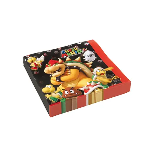 LOT DE 20 SERVIETTES 33x33 cm SUPER MARIO (FR)