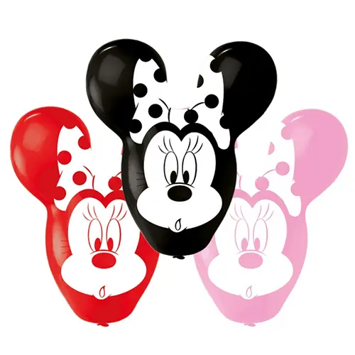 Poche De 4 Ballons Latex 22" Forme Oreille De Minnie - Licence