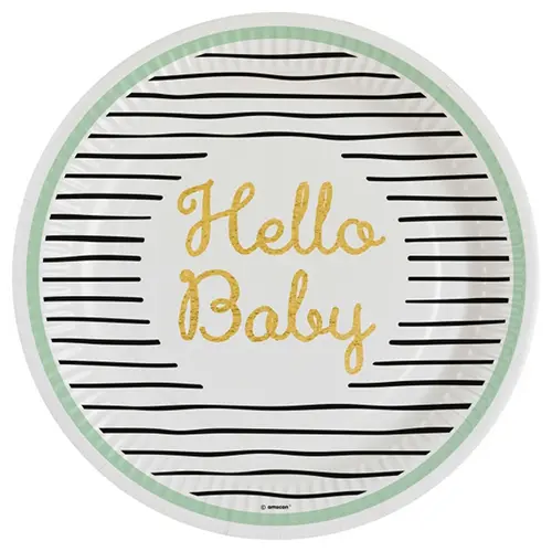 LOT DE 8 ASSIETTES 23 CM HELLO BABY (FR)