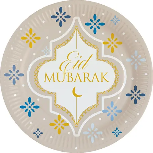 LOT DE 8 ASSIETTES 23 CM EID RAMADAN (FR)