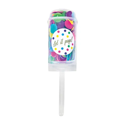 1 Popper Confettis Push Pop Papier Rond Assortis (FR)