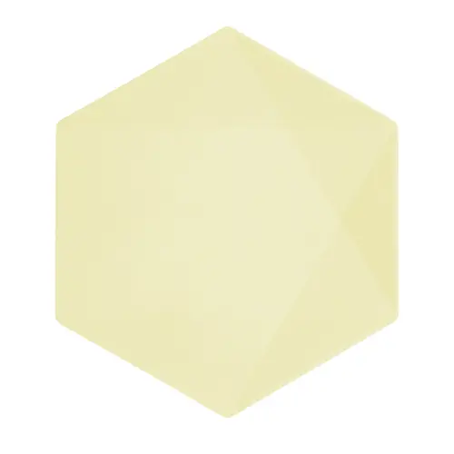 6 Assiettes Hexagonales Décor Jaune 26cm (FR)