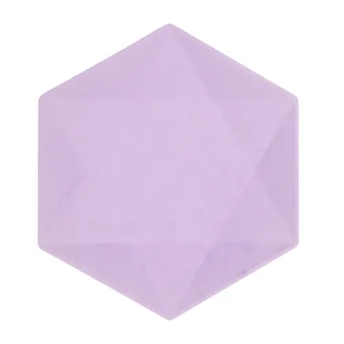 6 Assiettes Hexagonales Décor Violet 26cm (FR)