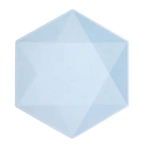 6 Assiettes Hexagonales Décor Bleu 26cm (FR)