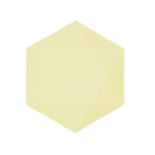 6 Assiettes Hexagonales Décor Jaune 20cm (FR)