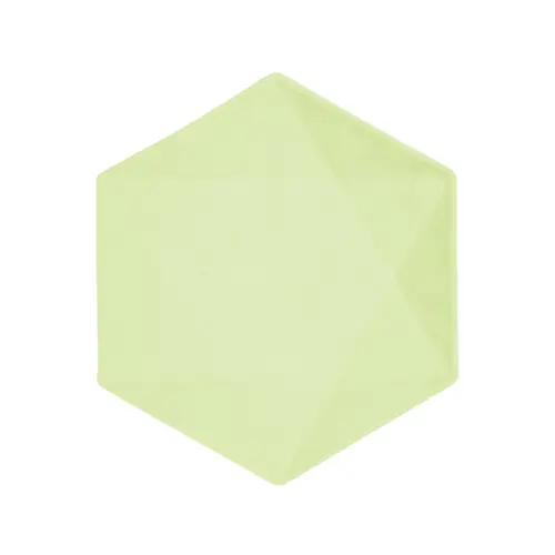 6 Assiettes Hexagonales Décor Vert 20cm (FR)