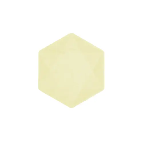 6 Assiettes Hexagonales Décor Jaune 15cm (FR)