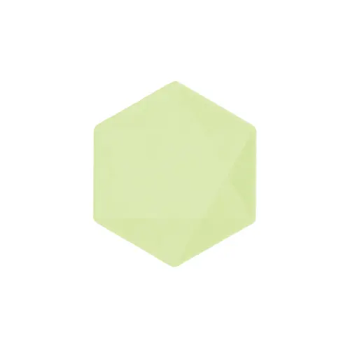 6 Assiettes Hexagonales Décor Vert 15cm (FR)