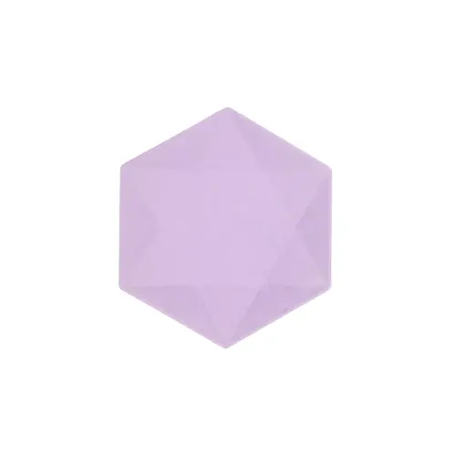 6 Assiettes Hexagonales Décor Violet 15cm (FR)