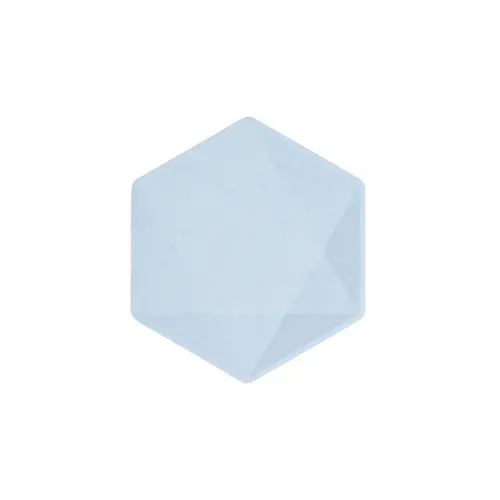 6 Assiettes Hexagonales Décor Bleu 15cm (FR)