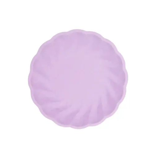 6 Assiettes Rondes Décor Violet 18.8cm (FR)