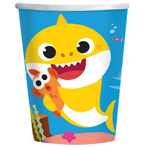 LOT DE 8 VERRES 250 ML BABY SHARK (FR)