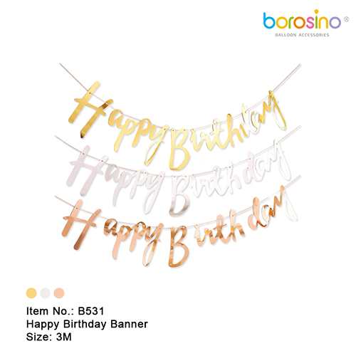 Banner Happy Birthday Rose Gold - Borosino