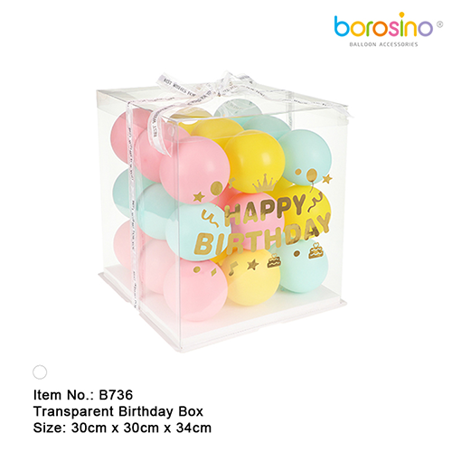 Boite Transparente Happy Birthday De 30X30X34 Noir – Borosino