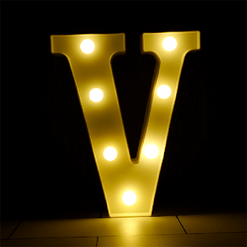 Lettre V Lumineuse Led – Borosino