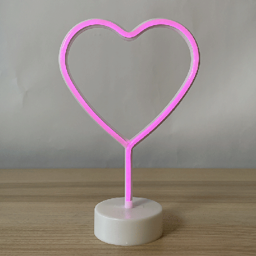 COEUR NEON SIGN LIGHTS ROSE (FR)