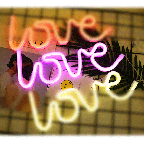 LOVE NEON SIGN LIGHTS ROSE SANS SOCLE (FR)