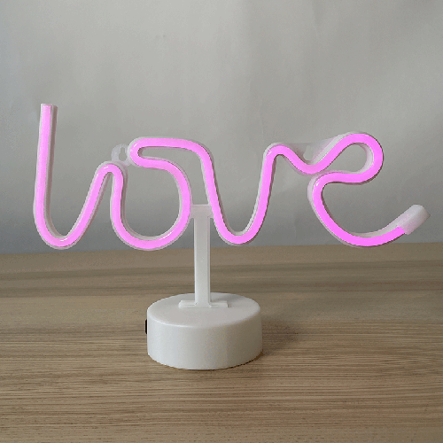 LOVE NEON SIGN LIGHTS ROSE (FR)