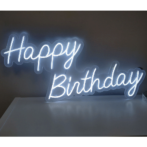 NEON BLANC HAPPY BIRTHDAY 45CM PAR 95CM (FR)