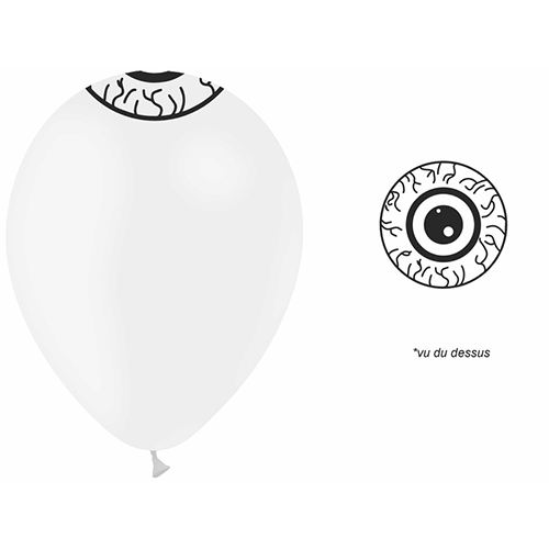 50 BALLONS LATEX 5'' IMP OEIL VEINES TOP (FR)