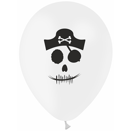 50 BALLONS LATEX 5'' IMP PIRATE 1 face (FR)