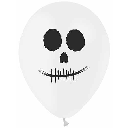 50 BALLONS LATEX 5'' IMP SKULL FACE 1 face (FR)