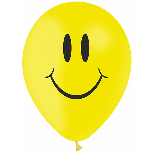 50 BALLONS LATEX 5'' IMP SMILEY 1 face (FR)