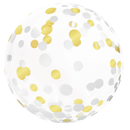 Confetti Bubble 18" Doré et Argent - Eanjia