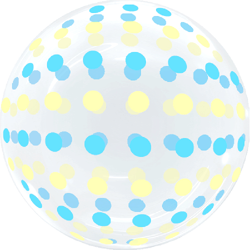 Dots Bubble 18" Bleu et Jaune - Eanjia