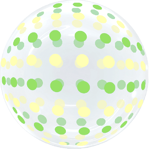 Dots Bubble 18" Vert et Jaune - Eanjia