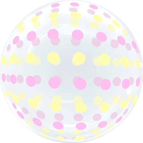 Dots Bubble 18" Rose et Jaune - Eanjia