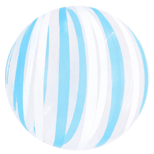 Stripe Bubble Balloons 18 Blue White (FR)