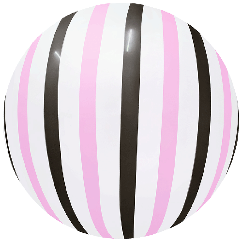 Stripe Bubble Balloons 18 Pink Black (FR)