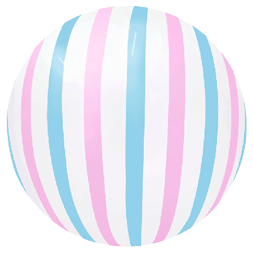 Stripe Bubble Balloons 18 Pink Blue (FR)